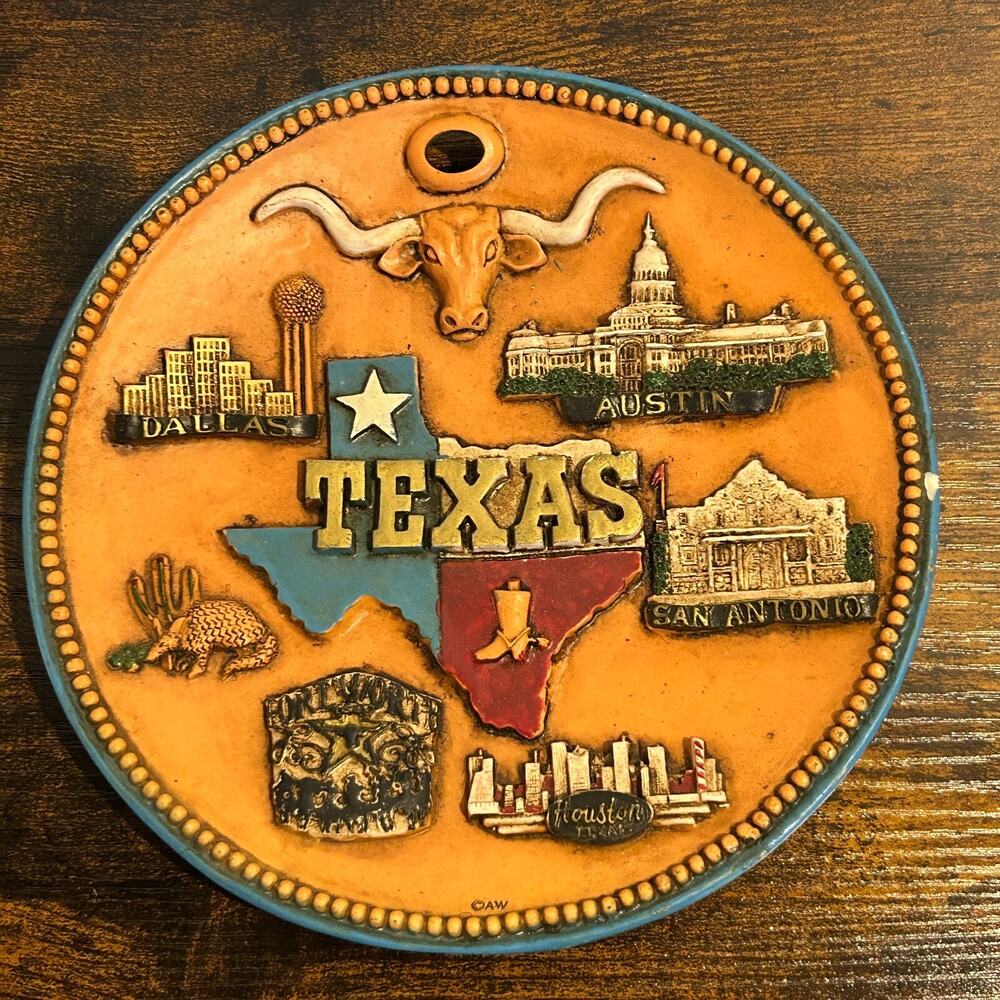 Vintage Texas Souvenir Plate 7.5 inch